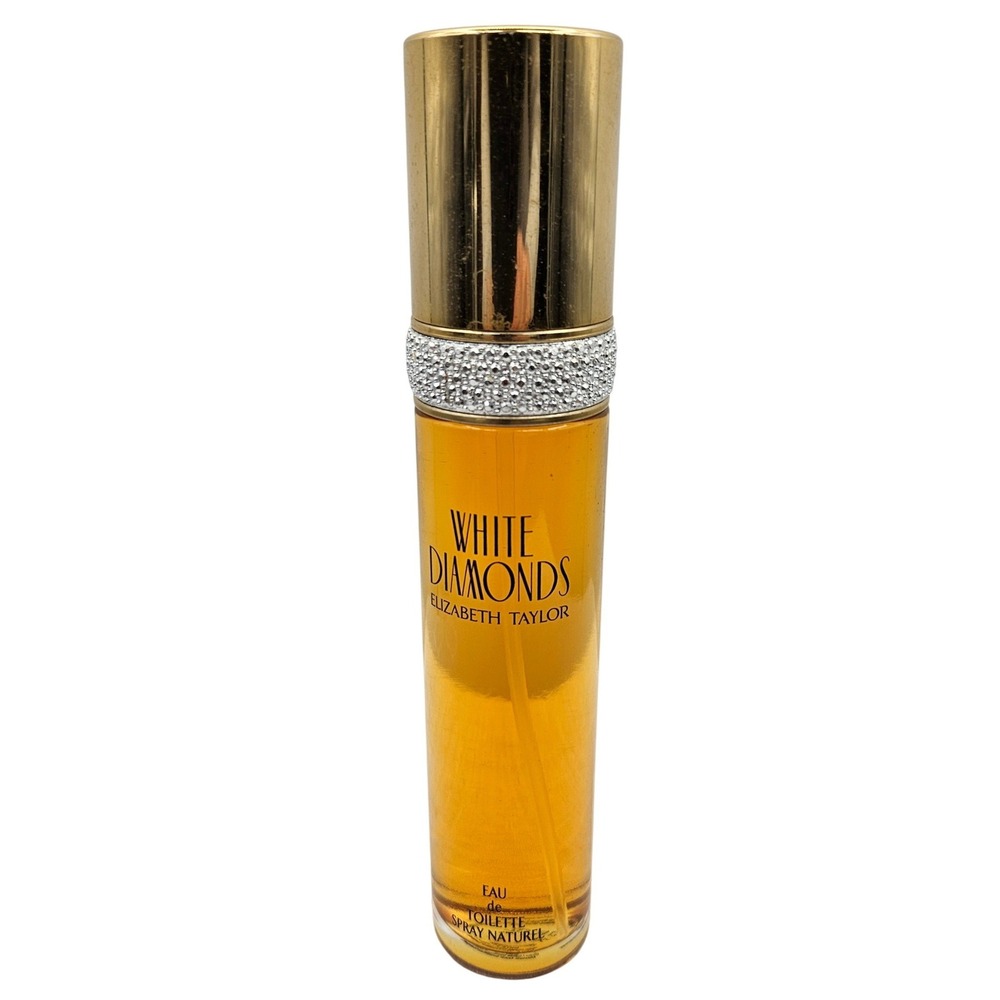 Elizabeth Taylor White Diamonds Eau de Toilette Spray 1.7oz 50ml Gold Rhinestone